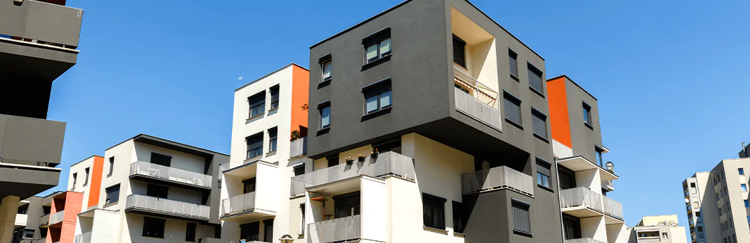 Exterior of a building of modern flats